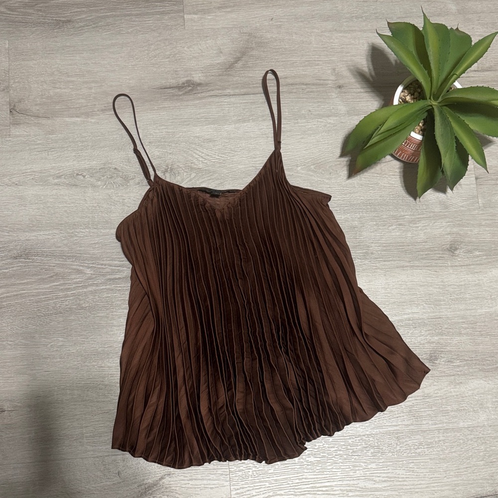 Banana Republic Brown Pleated Camisole